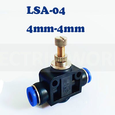 Pneumatic Fitting Airflow Regulator 6mm 8mm 10mm OD Hose Tube Gas Flow Adjust Valve Connector Fitting Air Speed Control Valve: LSA-04