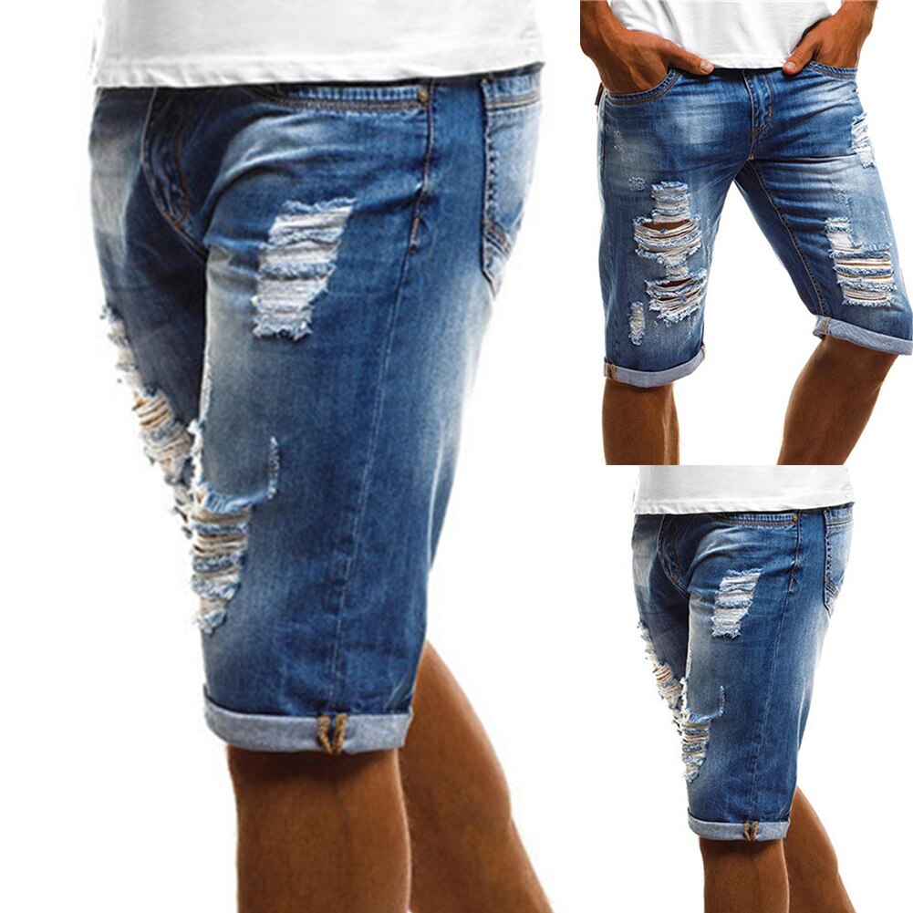 Mens Denim Chino Shorts Super STRETCH Skinny Slim Summer Half Pant Cargo Jeans