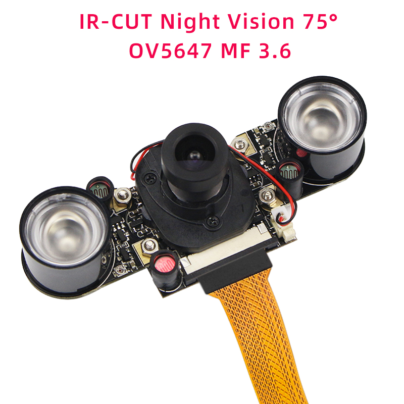 Raspberry Pi 5 Camera 5MP 1080P Optioneel Nachtzicht Groothoek IR-CUT FF AF-camera's voor RPI 5 Pi5 Nul: Goud