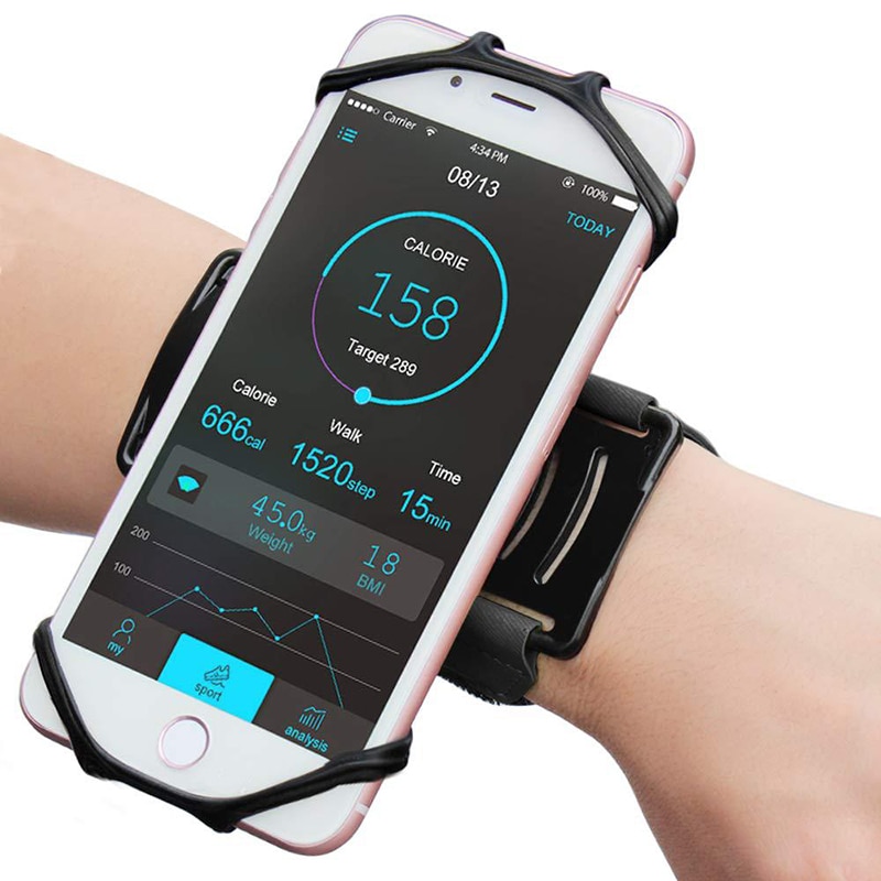 Wrist strap mobile phone holder 180 Degree Rotating Wristband Bracket Outdoor Hiking Cycling Sport Arm Band phone holder