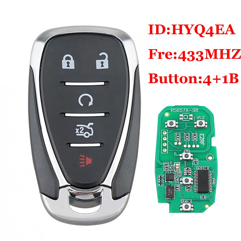 (1 Stuks) keyless Go Entry Smart Remote Autosleutelzakje 433 Mhz Voor Chevrolet Cruze Camaro Malibu P/N: 13508769