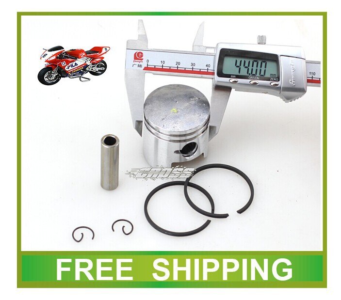 Pistón de 44mm, Mini moto atv, 40mm, quad 47 49cc, bicicleta de bolsillo, 2 tiempos, accesorios de Anillo de pistón de motor,: 44mm piston