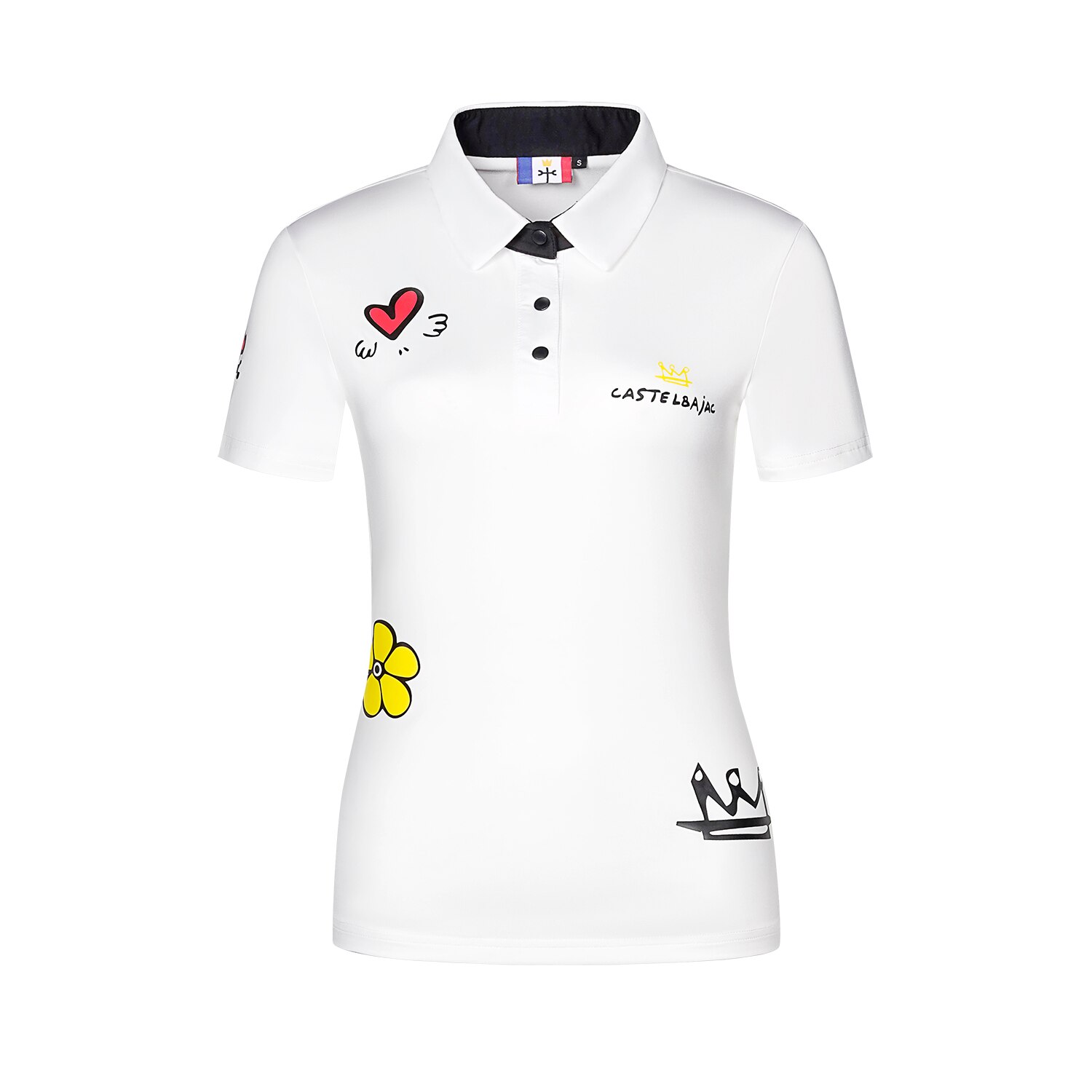 Polo de manga corta para mujer, ropa de Golf, Verano: Blanco / L