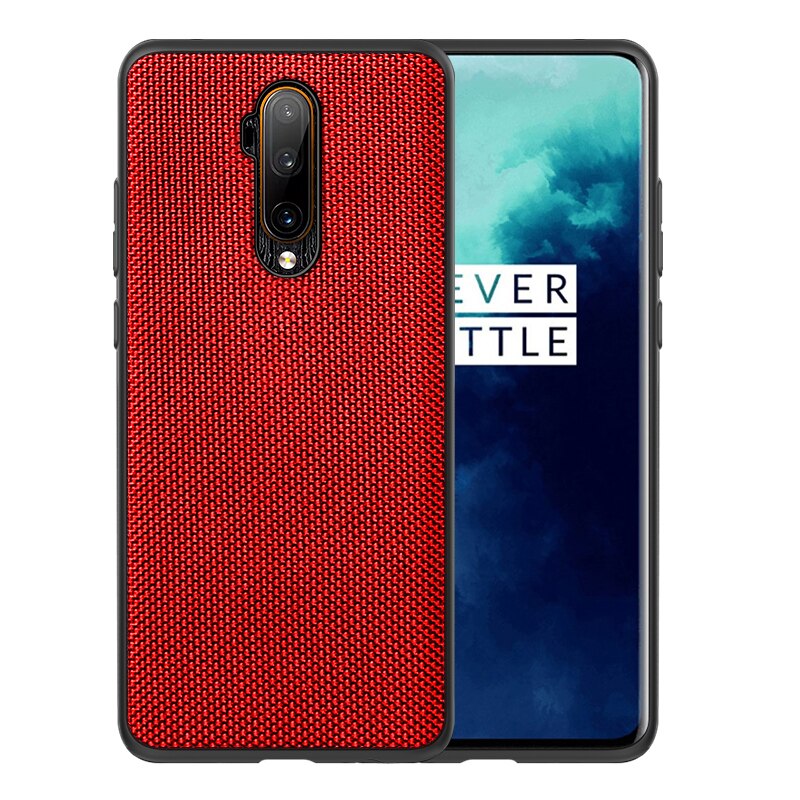 Per Oneplus 7 Pro Caso di Carbonio Texture In Pelle antiurto Ultra Sottile Della Copertura Posteriore Per Oneplus 7T Pro 6T 6 caso di Un Più Copertura Capa: For Oneplus 7 Pro / Red