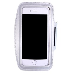 Waterproof sports arm with mobile phone for iphone xiaomi huawei 5 inches or less equipped with sports belt bag: White