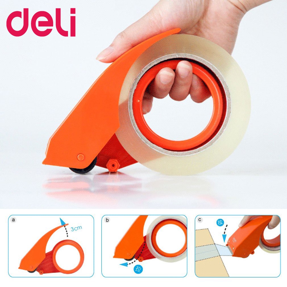 Deli 801 Tape Dispenser 48mm Width Packaging Cutting Machine Manual Sealing Device Tape Cutter Carton Sealer Tape