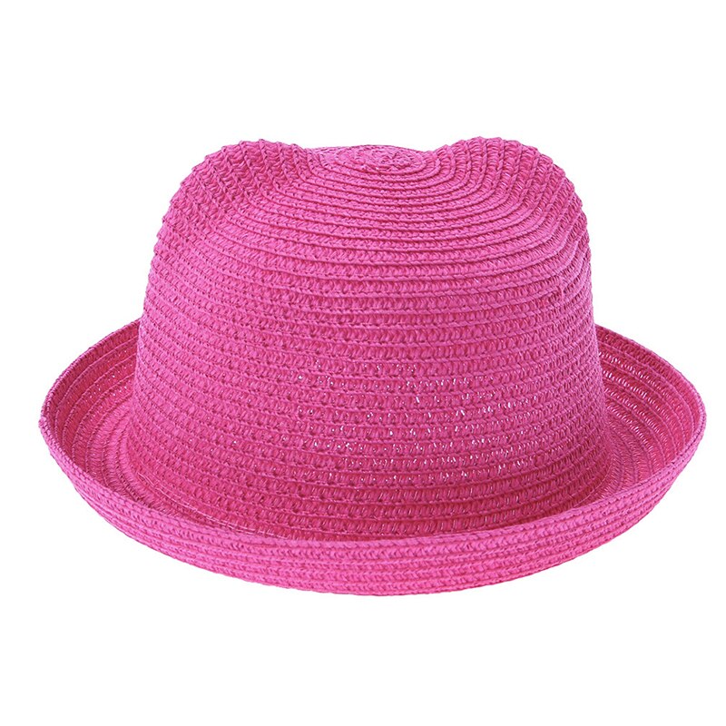 Sombrero para el sol para niños y niñas, sombrero de paja para bebés y niños, sombrero para la playa con orejas de Panamá, bonito, primavera y verano: 6