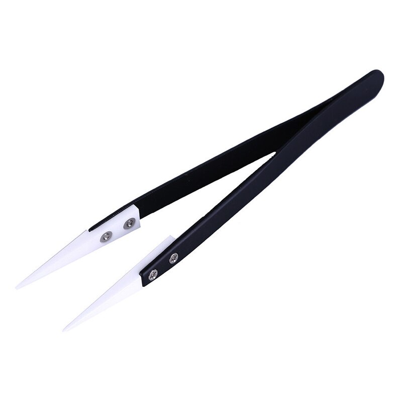 Pincettes en céramique de 12.5cm, pincettes à visée droite, outil à main, résistance aux hautes températures, outil de réparation de poignée en acier inoxydable