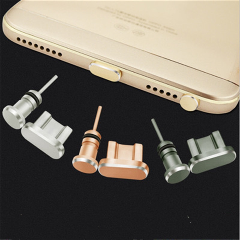Conjunto de tomada de micro usb de alumínio, porta de carregamento micro usb de alumínio, proteção para jack de fone de ouvido para samsung tablets, acessórios de telefone móvel