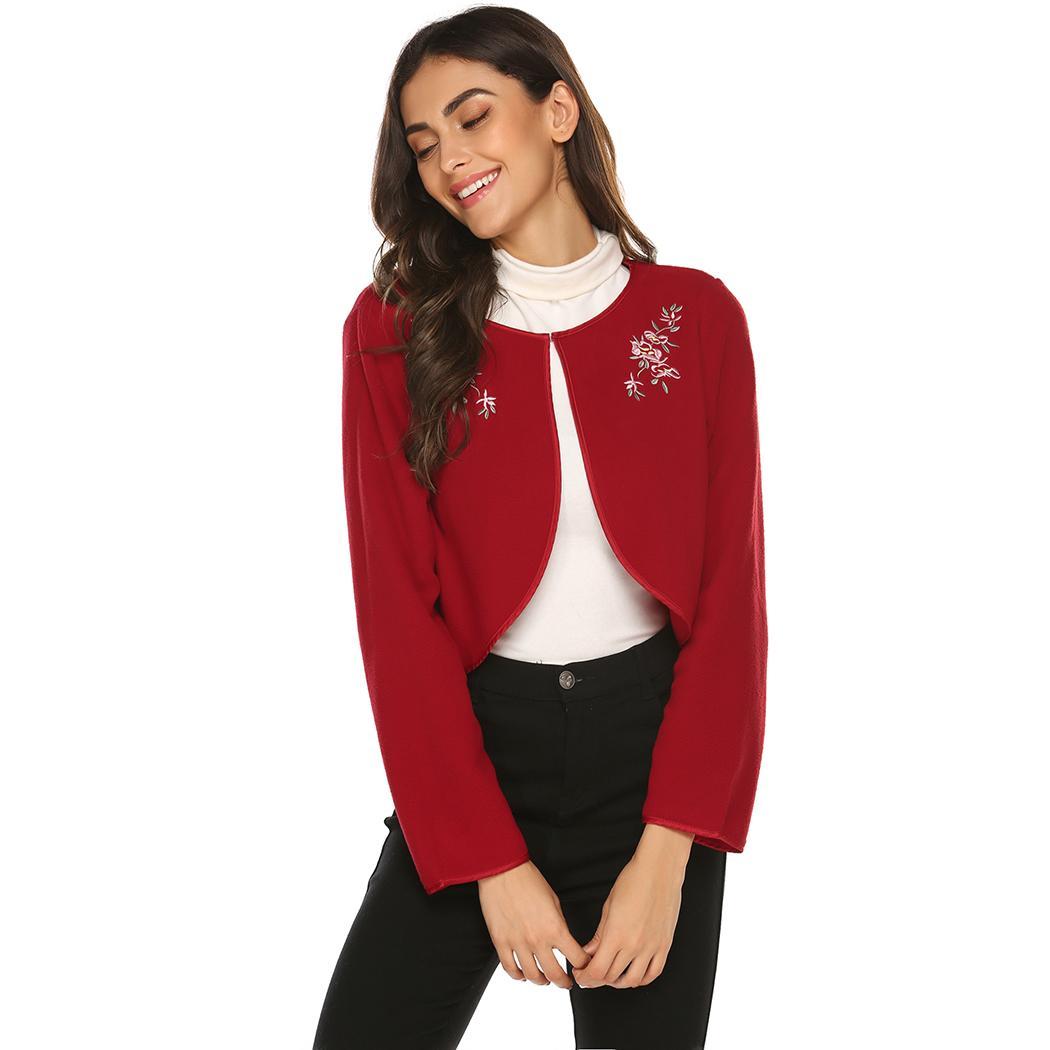 Women Casual Soft Bed Jacket Embroidered Height 172cm, Bust 85cm, Waist 60cm, Hip 90cm Detail Nightwear Loose: WR / xxl