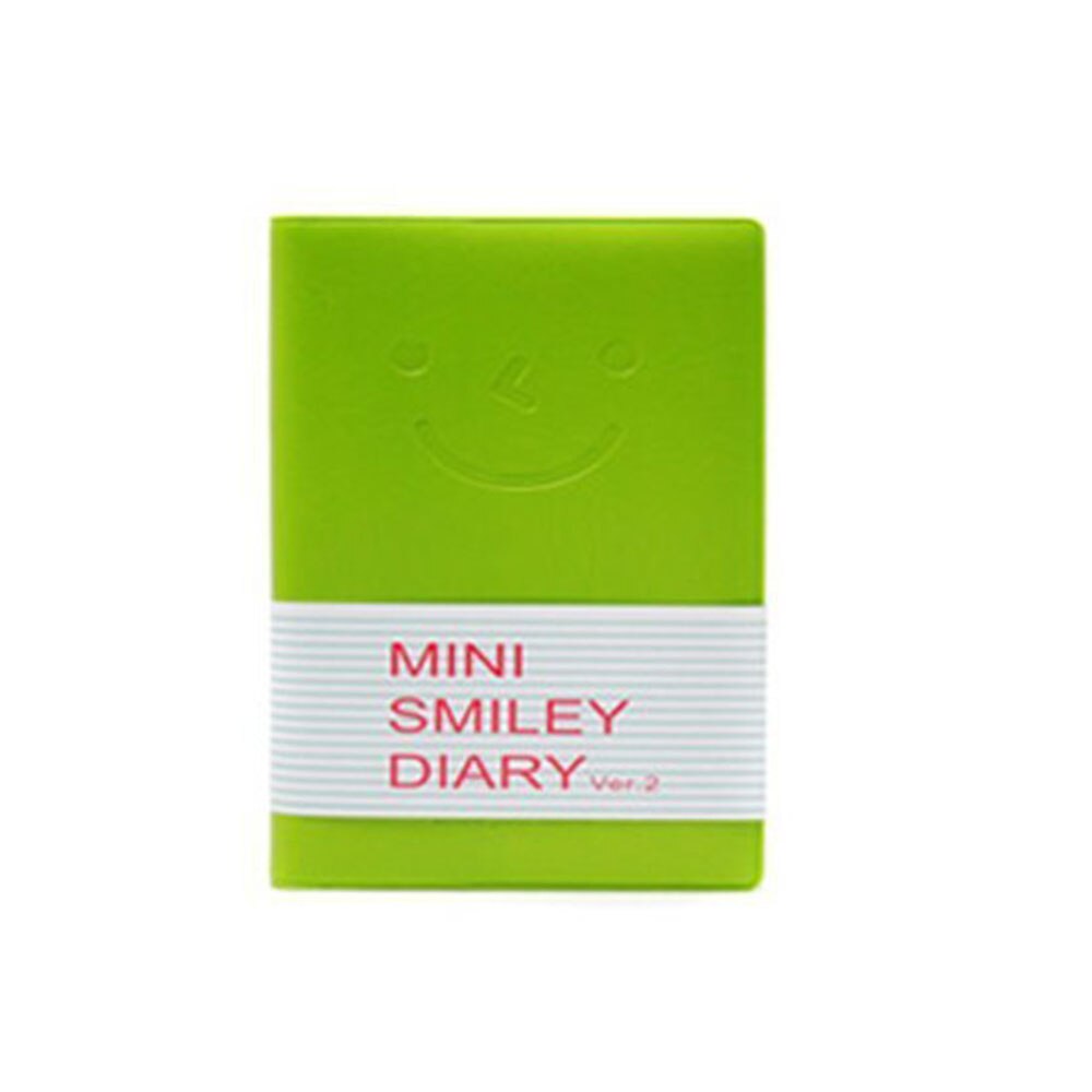XRHYY Travel Diary Diary Pocket Memo Candy Notebook PU Leather Smiley Face Mini Note Pads For Students Children Writing: Green