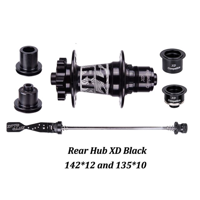 ZTTO Mountain Bike 32 Holes Disc Brake Hub DR190 54T Ratchet Bearings Thru Axle Quick Release HG XD MS Front Rear 15x100 12x142: Rear Hub XD Black