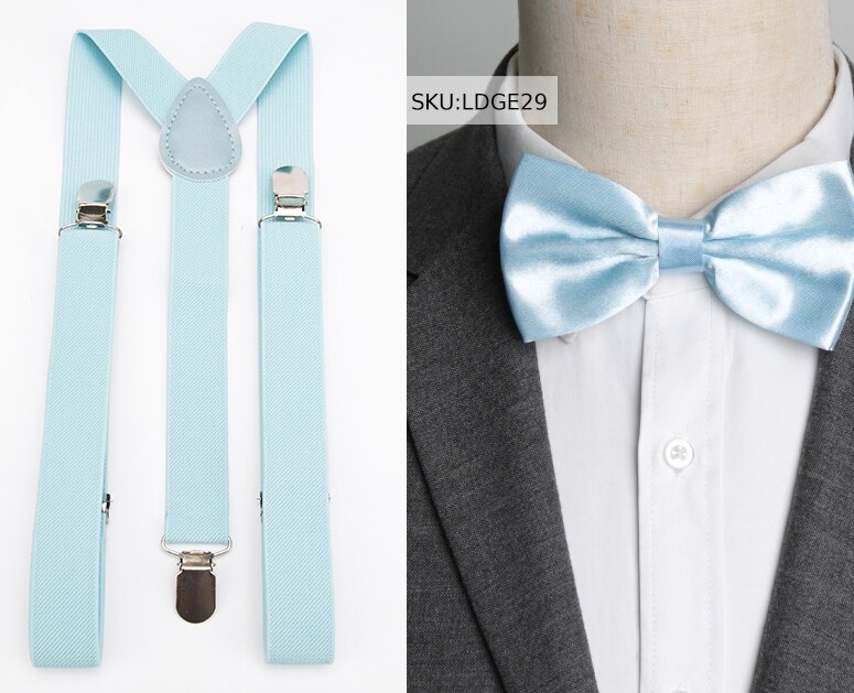 Hosenträger Fliege Set Männer Suspensorio für Mann Junge Frauen Bowtie Hosenträger Hosen Tirantes Hochzeit Freizeit Hemd Bleibt: LDGE29