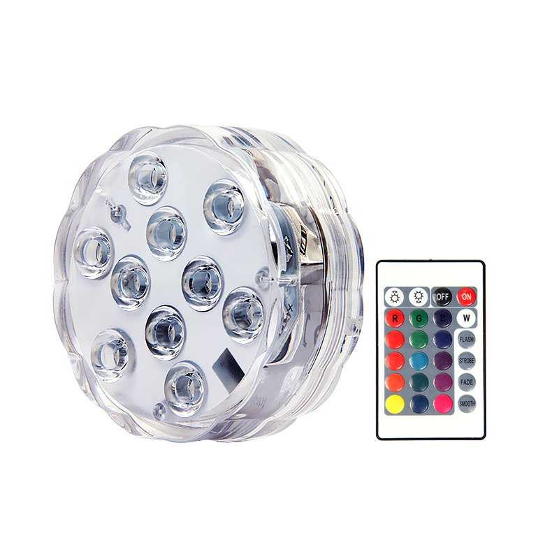 Lampe de Nuit Sous-marine à 10LED RGB SubSN, Luminaire à Piles, Idéal pour un Jardin, une Piscine, un Vase ou une ixde Mariage: Bleu