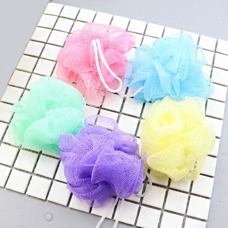! 1Pc Flower Mesh Bath Puff Body Exfoliating Massage Scrubber Shower Ball Sponge Beauty Bath Shower Random Color