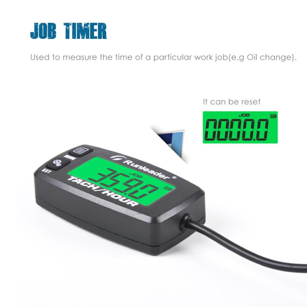 Inductive Tachometer Gauge Engine Hour Meter Boat Maintenance Reminder Tacho Hour Meters HM032C for Motorcycle ATV Lawn Mower