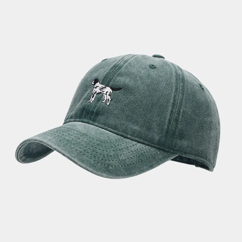 Gorra de béisbol con bordado de perro de dibujos animados para hombre y mujer, gorro ajustable, Snapback, para exteriores, para las cuatro estaciones, 11: Verde