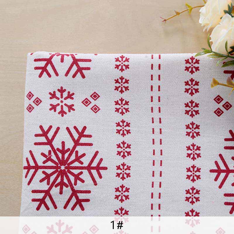 Tryck bomull linne tyg snöflinga kudde duk tyg av yards juldekoration  tj1241: 1 / 45 x 45cm
