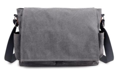 YOOFISH Women's bag canvas bag large capacity single-shoulder computer bag crossbody bag black/gray/coffee XZ-075.: Gray