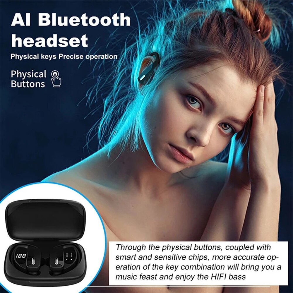 Auriculares T17 TWS inalámbricos por Bluetooth V5, cascos internos con pantalla LED, HiFi, HD, para llamadas y música