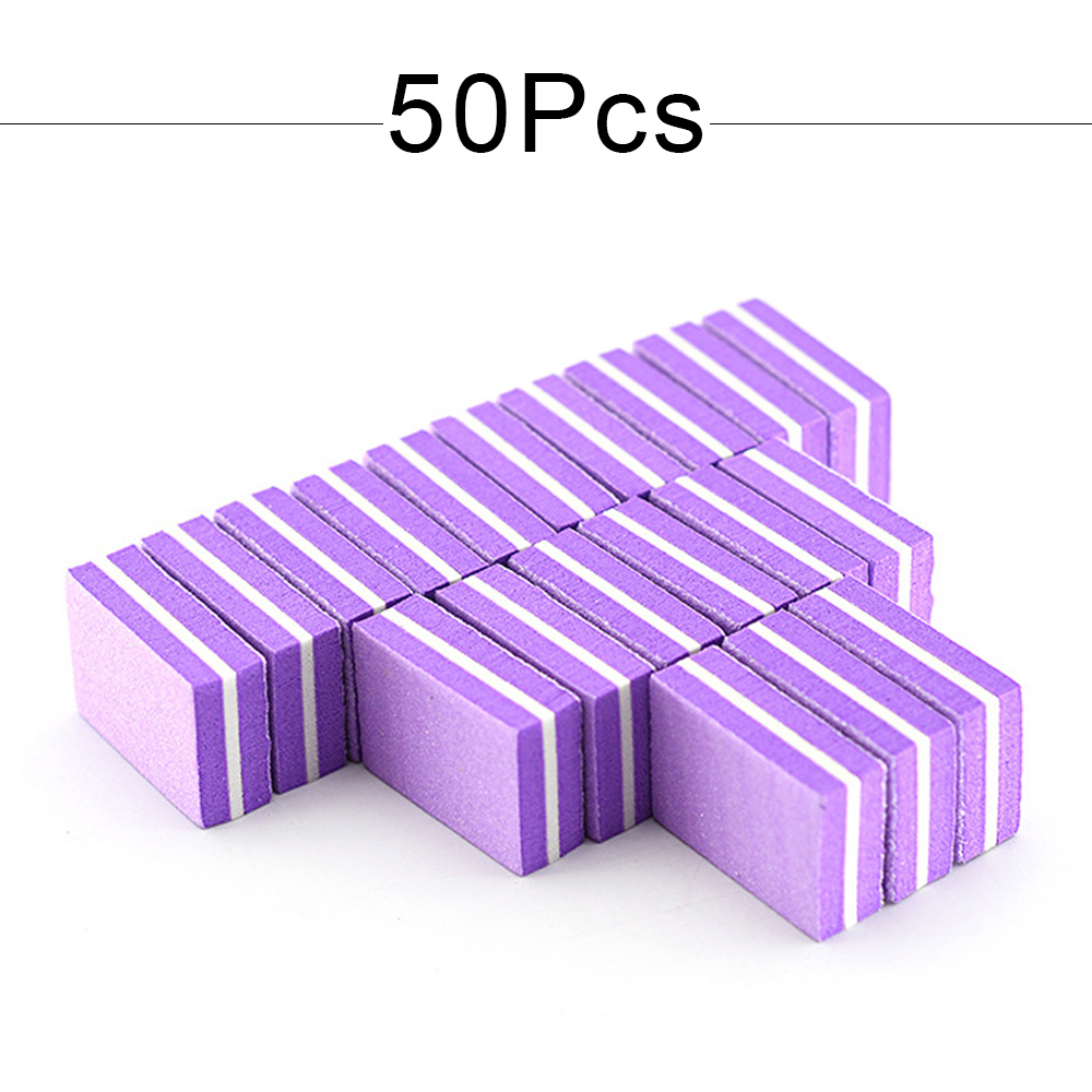 Mini bloques de limado de uñas para manicura , bloque de pulido de uñas de esponja colorida, lijado 100/180, 10/25/50 piezas: violet