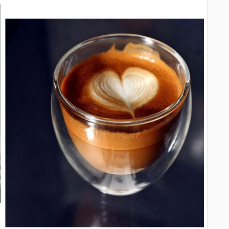 Doppel borosilikatglas tasse isoliert kaffee tasse milch tee saft rotwein glas WF