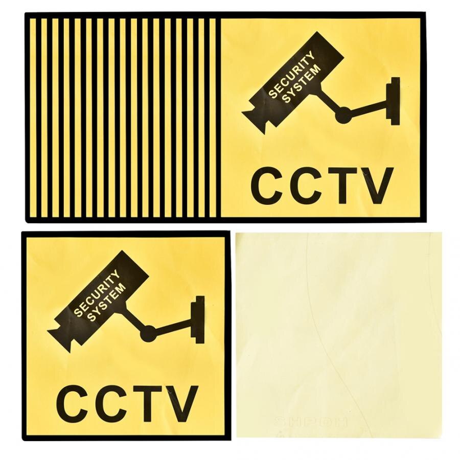 20Pcs Cctv Surveillance Camera Beveiligingssysteem Waarschuwing Sticker Teken Decal Fluorescerende Reflecterende Tape Camera Sticker
