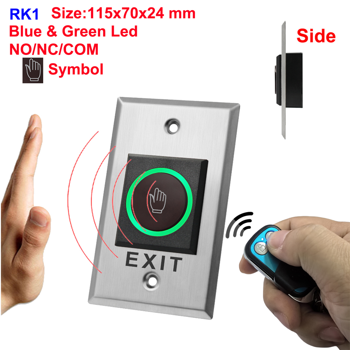 DC12V 24V Touchless Open Electronic Lock Release Switch IR Contactless Infrared No Touch Exit Button for Access Control System: Pink