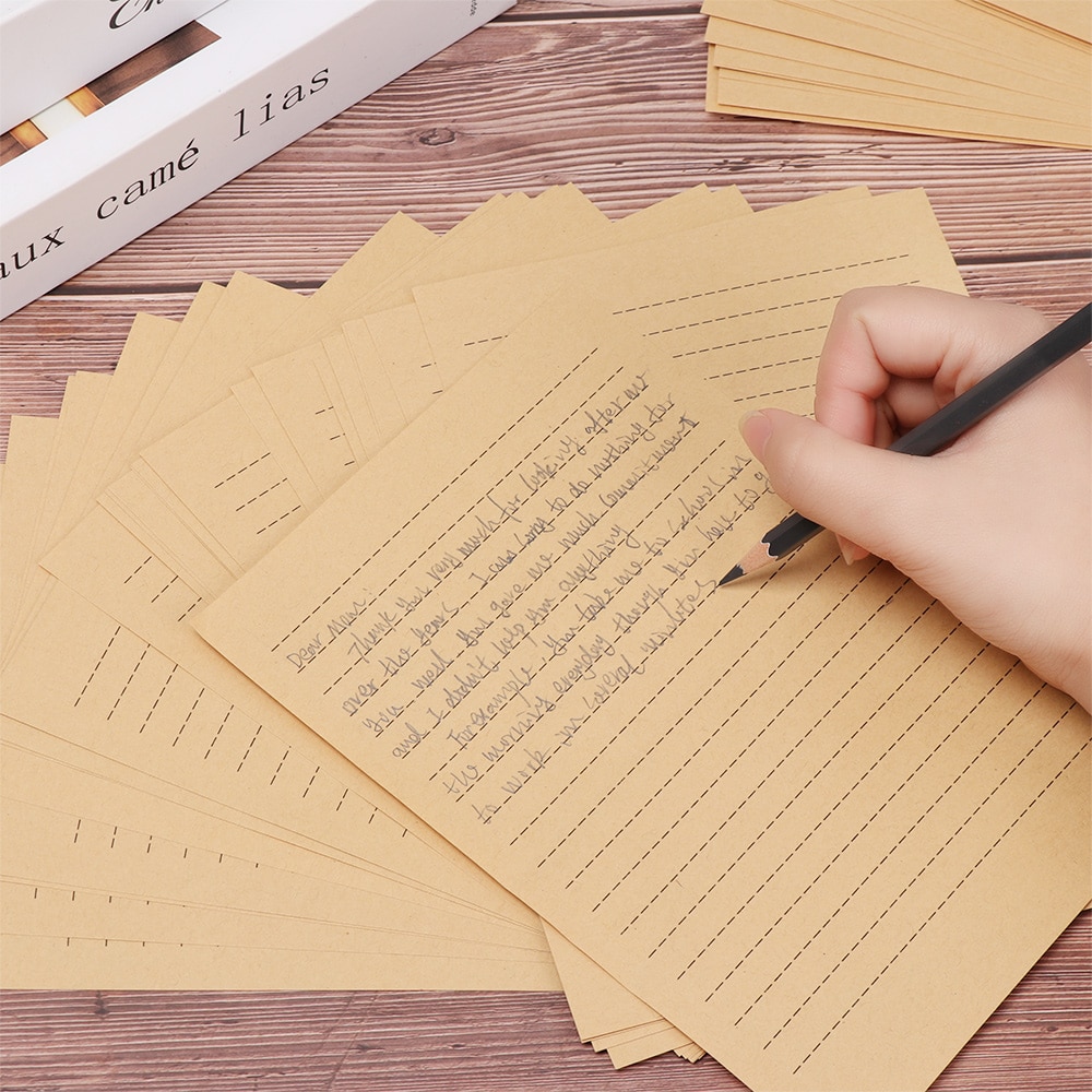 25 Sheets Retro Kraft Paper Empty Letter Paper Printing Writing Thick Memo Craft Paper Postcards DIY Graffiti Hand Making Paper