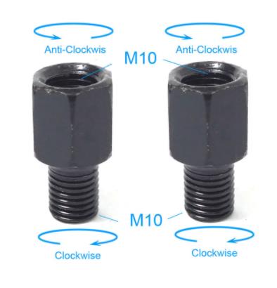 Paar Zwarte Motorfiets Spiegel Adapters M10 10Mm M8 8Mm Achteruitkijkspiegel Spiegels Conversie Bolt Rechtsom Anti-Klok Rechts links Draad: green