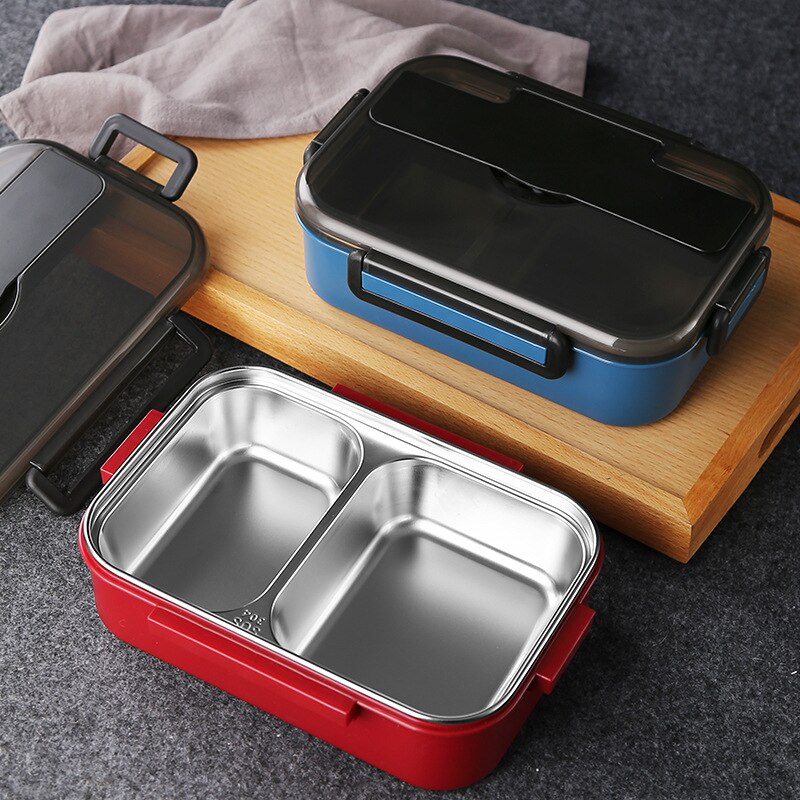 Japanese Lunch Box With Compartment 304 Stainless Steel Bento Box For Kids Office Worker Food Container Leak-proof Food Box