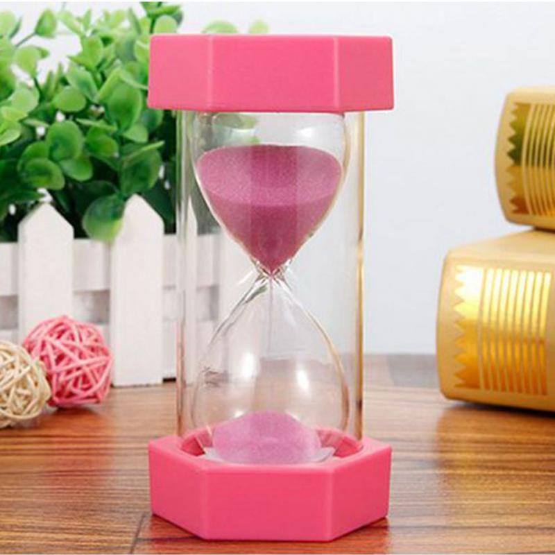 Husstand timeglas 15 minutters sand ur ur plast sandglas 5 10 minutter timer boligindretning tilbehør børn: Lyserød / 5 min