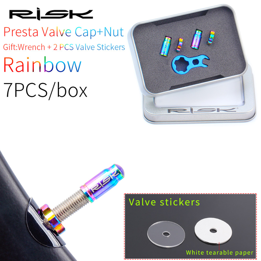 Tapa de válvula Presta para bicicleta, protector de válvula Schrader de titanio para neumático francés, a prueba de polvo, accesorio para bicicleta: Multicolor FV  tool