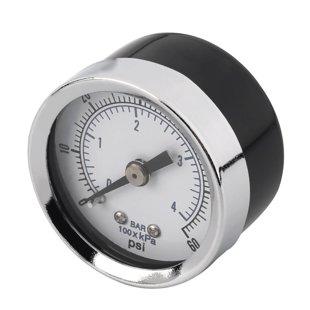 1/8" NPT Threads Mini Pressure Gauge Air Compressor Hydraulic Gauge Manometer Pressure Tester 0-60PSI Back Mount 1.5" Dial Plate