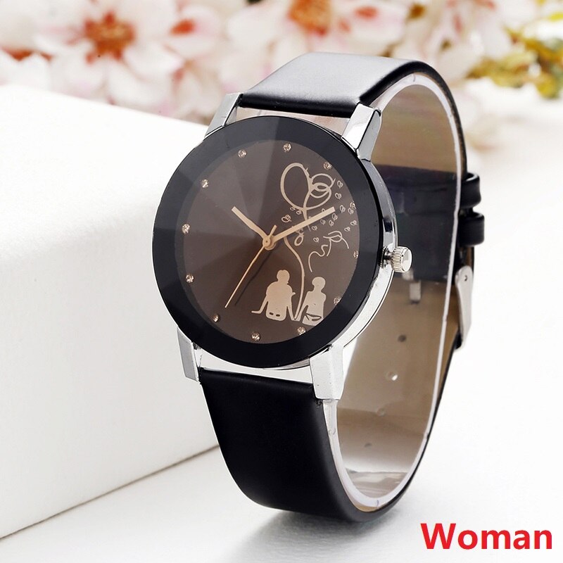 Student Couple Stylish Spire Glass Belt Quartz Watch Lovers Casual simple Clock hours Best For Lover relojes mujer Clock: 02