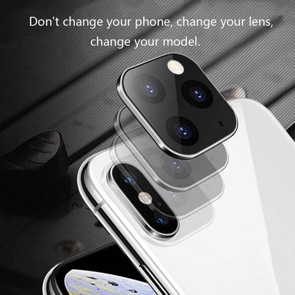 Replacement For iPhone X/XS/XSMAX 1/2 pcs for 11Pro 11 PRO MAX Alloy Modified Sticker Camera Change Cover Protective