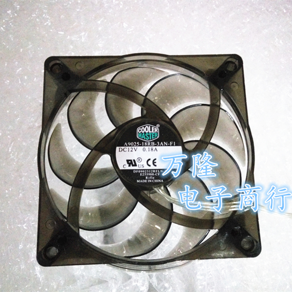 Original Cooler master A9025-18RB-3AN-F190MM 100x100x25mm Circular fan 82mm hole pitch For CPU Cooling fan 12V 0.18A with 3pin