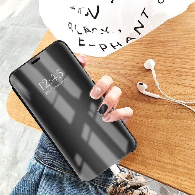 Spiegel Smart Case Voor Vivo Y17 Case Clear View PU Leather Flip Kickstand Cover Voor Vivo Y17 Case