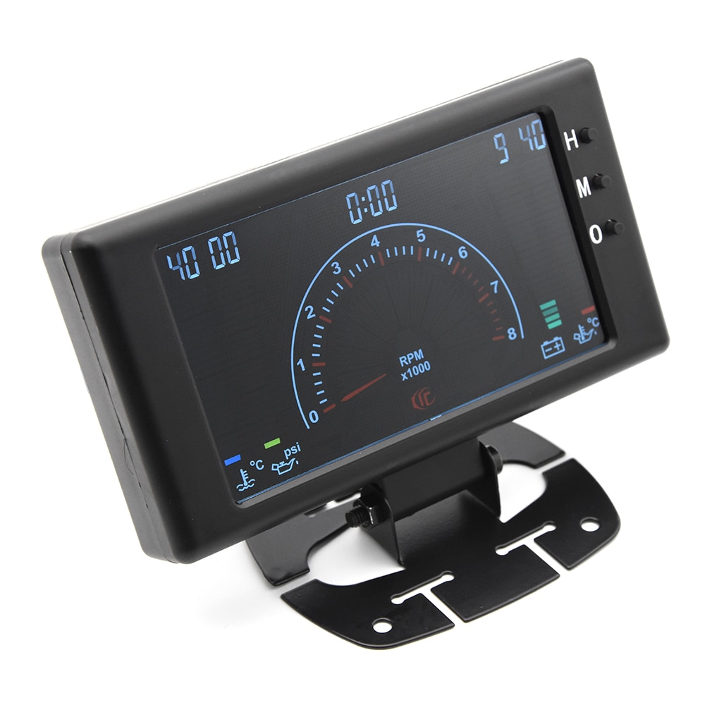 6 in 1 LCD Car Digital Gauge Oil Pressure Voltage Water Temperature Oil Temperature Time Tachometer tacometro rpm meter Gauge