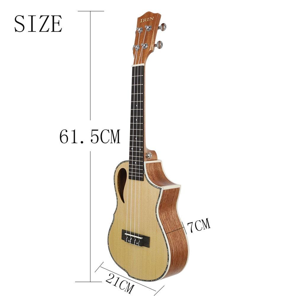 23-Inch Ukulele Hout Panel Cutaway Arm Guard Hout Kleur Ukulele