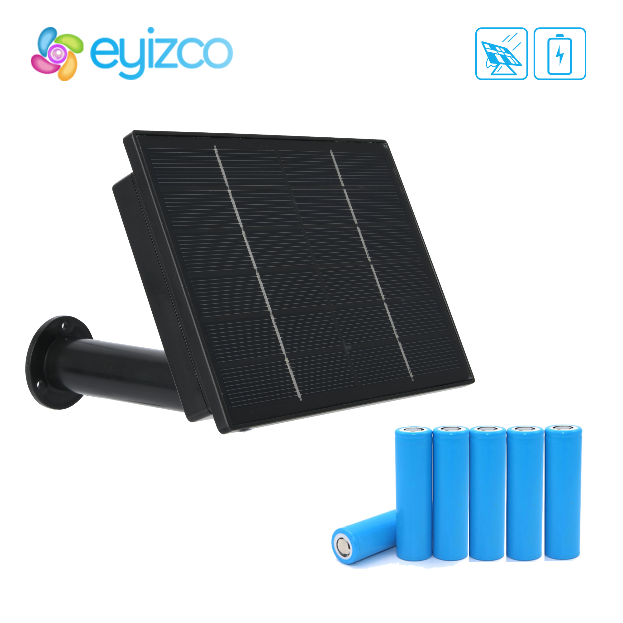 4W Waterproof Solar Panel Built-in 18650 Battery Outdoor 2m Cable Charged USB And Tpye C 5V DC12V Powered