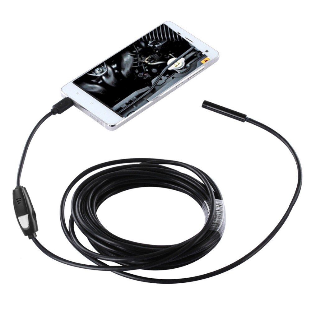 5.5mm Lens Android OTG USB Endoscope Camera 1M Smart Android Phone USB Borescope Inspection Snake Tube Camera 6LED