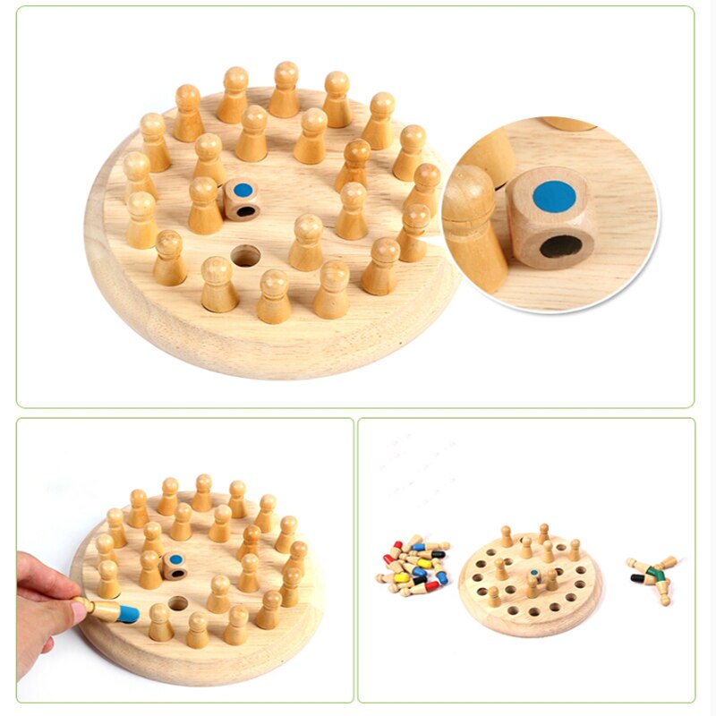 I bambini del partito di gioco di Legno di Memoria Partita Bastone di Gioco di Scacchi Divertimento a Bordo di Blocco Gioco Educativo di Colore Capacità Cognitive Giocattolo per I Bambini