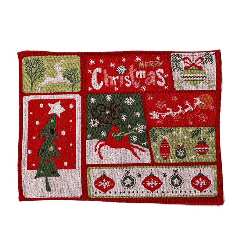 Vrolijk Kerstfeest Placemat Kerst Placemats Heatproof Doek Kerst Ornament Keuken Decoratie Voor Thuis Diner Decoratie