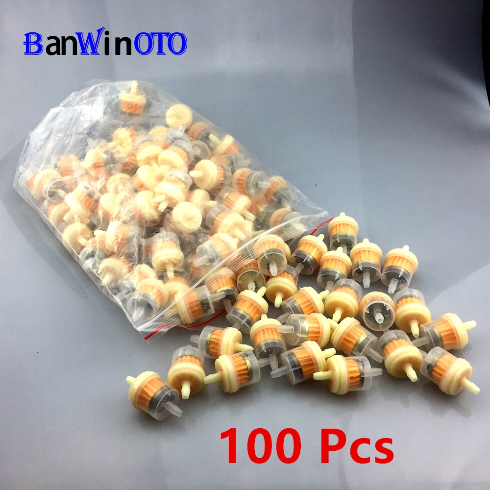100 Stück Universal- neuer Gasöl-Kraftstofffilter 50 cc 70 cc 90 cc 110 cc 150 cc 250 cc ATV Schmutz Fahrräder gehen Karts, Rolle, Motorrad, Auto