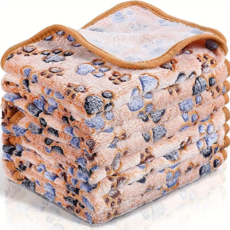 Koce dla psów Kot Miękki Puszysty Polarowy Koc dla Zwierząt Ciepły Śliczny Nadruk Szczeniak Kociak Psia Łapka Mały