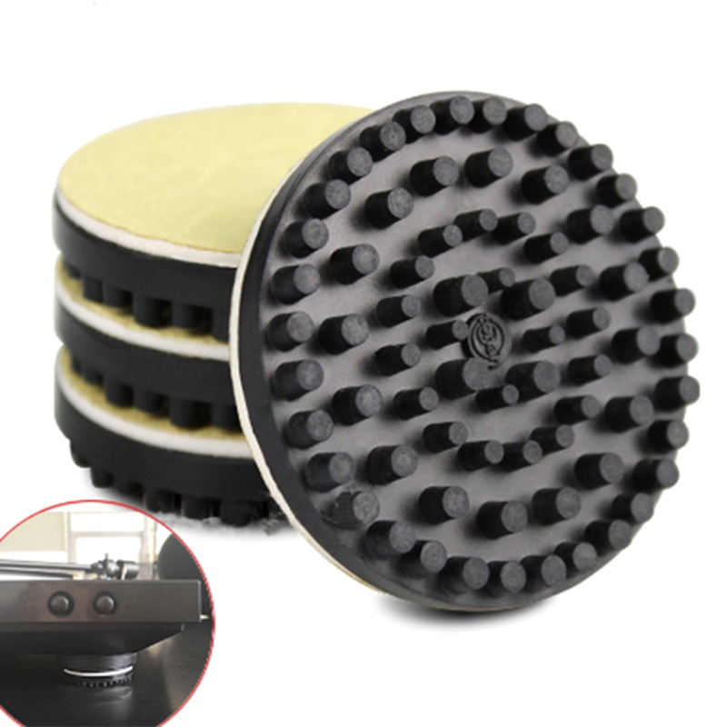 LP Record Stand Foot Slip Proof Soundproof Silica Gel Isolation Turntable Feet Pads Base Mat for Turntable Phonograph 4PCS