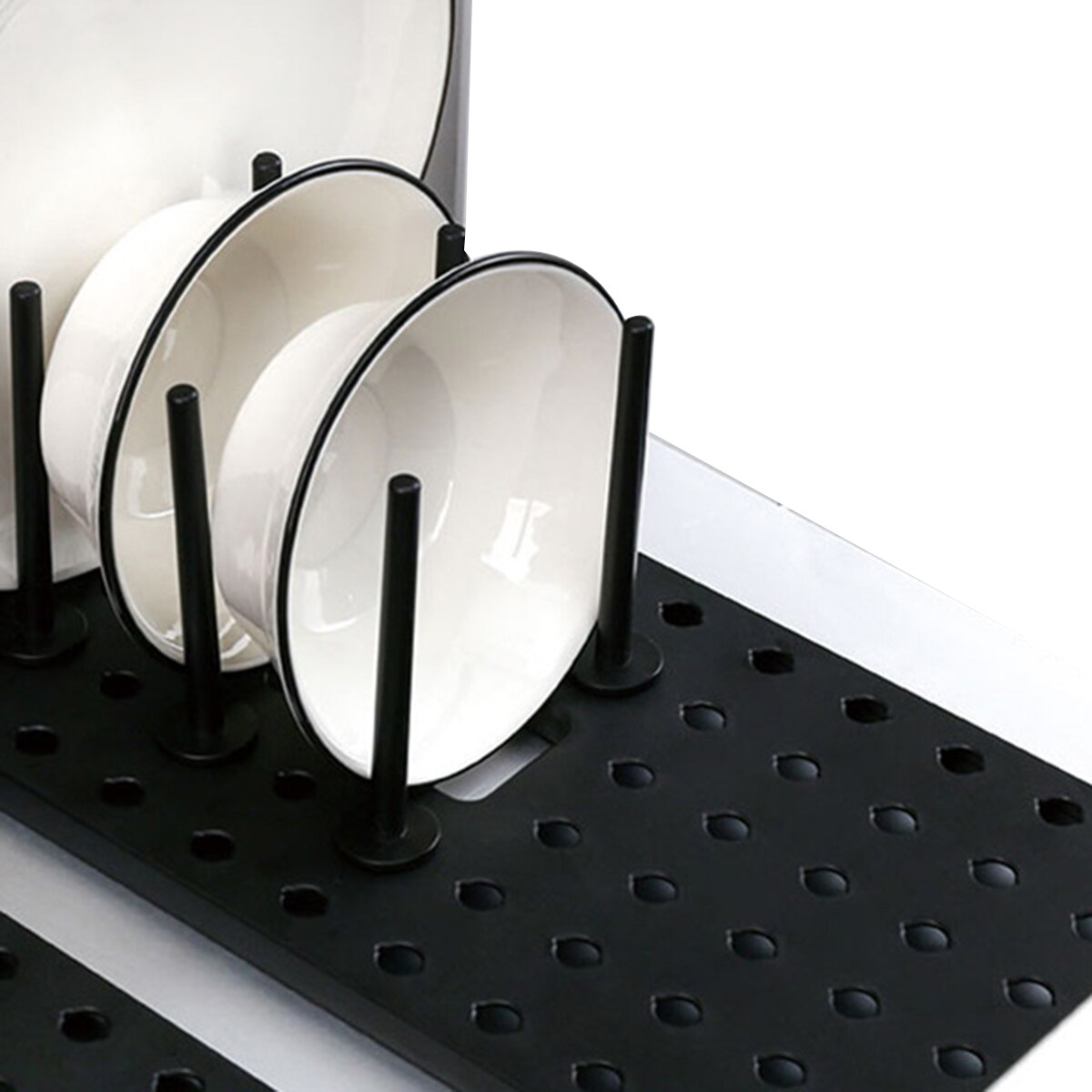 Étagère de rangement Flexible pour bols et plats, égouttoir à vaisselle réglable librement, étagère séparée avec douze piliers, produit ménager pratique