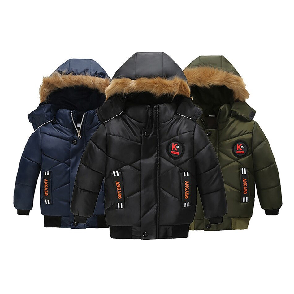 Winter Baby Jongens Warme Jas Mode Bontkraag Jas Casual Herfst Hooded Dikke Bovenkleding Jas Voor Jongens Kinderen Kleding