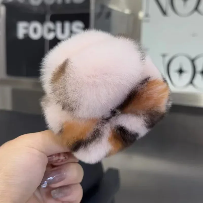 DuoShang automne et hiver loutre fourrure de lapin griffe de cheveux grand carré en peluche pinces à cheveux doux crabe pinces à cheveux femmes accessoires de cheveux: Bleu